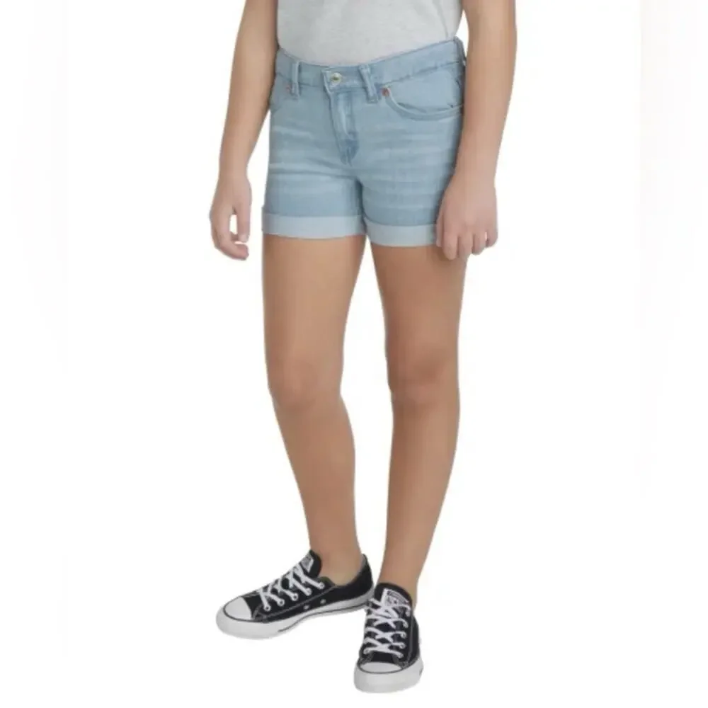 Levi's Jean Shorts Girls Stretch Cuffed Light Blue Size 6 NWT